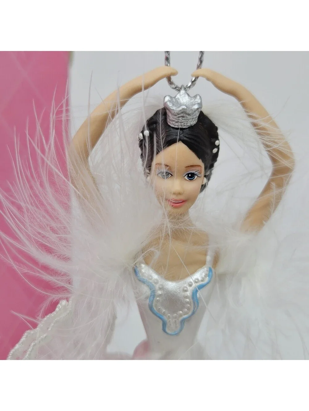 1998 Avon Barbie as The Swan Queen in Swan Lake Porcelain Ornament Original Box